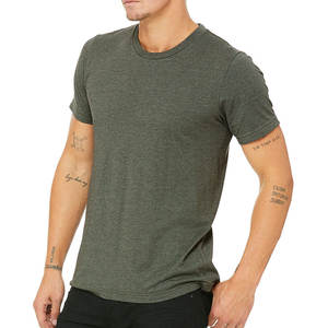 T-shirt uni à col rond pour homme, 100% coton respirant, vente en gros, faible MOQ, impression personnalisée - Product Image 1