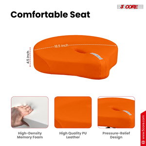 Soporte de batería de 5 piezas DT AH ORG naranja con asiento acolchado giratorio y ajustable de cuero sintético para práctica y escenario - Product Image 3