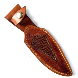Funda de cuero pintada a mano de alta calidad, hecha en fábrica, para cuchillos de hoja fija. - Product Image 1