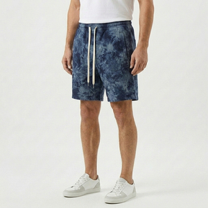 Summer Men Casual Shorts Running Board Workout Streetwear 100% Cotton Terry Heavyweight Bleach Vintage Acid Wash Shorts - Product Image 5