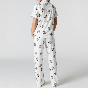 Painted butterfly Printed Womens <b>Pajama</b> <b>Set</b> Cotton <b>Pajamas</b> Long 2pc Pjs Button Down Sleepwear <b>Set</b> Loungewear for Women <b>Set</b> - Product Image 3