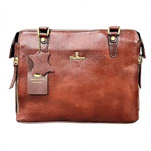 Sacs à main pour femmes en cuir véritable 100% fabriqués en Inde, grande capacité, fermeture éclair, imperméable, tendance, sac de shopping, bandoulière amovible - Product Image 5