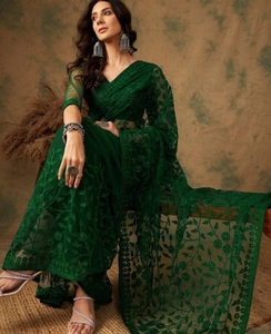 Sari de red bordado estilo Bollywood - Product Image 5