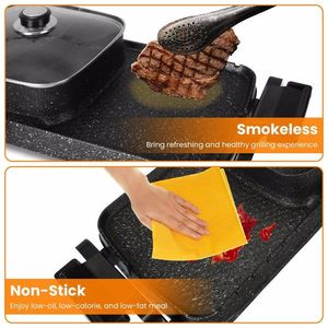 หม้อไฟฟ้าอเนกประสงค์ 2 in 1 พร้อมเตาบาร์บีคิว 2800 วัตต์ ความจุขนาดใหญ่ แยกส่วนประกอบได้ หม้อไฟฟ้าแบบถอดได้ พร้อมเตาปิ้งย่าง - Product Image 4