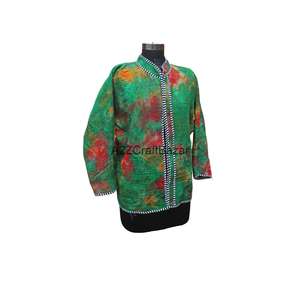 เสื้อแจ็คเก็ตสไตล์โบฮีเมียนพิมพ์ลายดิจิทัลแบบควิลท์ผ้าฝ้ายแท้ 100% วินเทจ สำหรับฤดูหนาวและฤดูใบไม้ผลิ  ใส่ได้สองด้าน ระบายอากาศได้ดี เป็นมิตรกับสิ่งแวดล้อม - Product Image 3