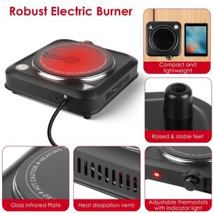 Placa Calefactora Eléctrica Portátil de 1200W con Infrarrojos, de un Solo Quemador, de Vidrio de 7.5 Pulgadas, para Encimera, RV, Camping, con Control de Temperatura Continuo de 7.5 Niveles - Product Image 5