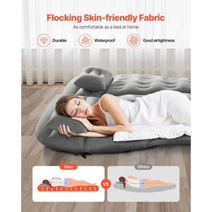 Gray Portable <b>Car</b> Air Mattress Durable Inflatable Travel <b>Bed</b> Air Pump Nozzle Carry Bag Comfortable Thickened SUV MPV Mattress - Product Image 3