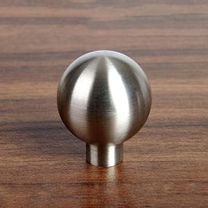 Pomo de Gabinete Moderno en Forma de Bola, Acabado Plateado Cepillado, Pomo de Metal Sólido para Cajones de Cocina, Armarios y Muebles - Product Image 3