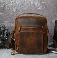 Tas Selempang Kulit Asli Berkualitas Tinggi Buatan Tangan Gaya Barat, Kulit Full Grain, Rattan, Penutup Ritsleting, Tahan Air, Vintage, Model Saddle