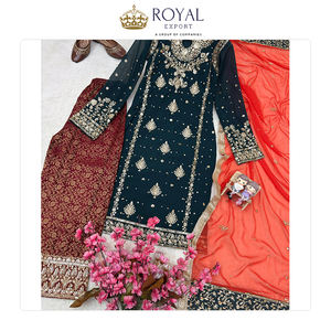 Colección de Trajes Sharara de Alta Calidad, Última Tendencia, Hermosos, de Georgette Sintética con Bordado y Lentejuelas para Bodas - Product Image 4