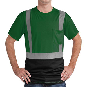 Camiseta de Trabajo de Seguridad Transpirable y Reflectante de Alta Visibilidad para Hombre Econex Sports, Impresa en Serigrafía, Verde y Negro, Algodón, CE/EU - Product Image 2