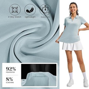 Polos Personalizados para Mujer, Manga Corta, Algodón Piqué, Casuales, Deportivos, para Golf, Tenis, Running, Entrenamiento, Corte Ajustado, Cómodos - Product Image 4