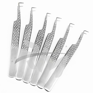Pince à épiler pour extensions de cils RMI de haute qualité, en acier inoxydable, durable, logo personnalisable, poignée diamantée lisse, modèle 10 mm - Product Image 1