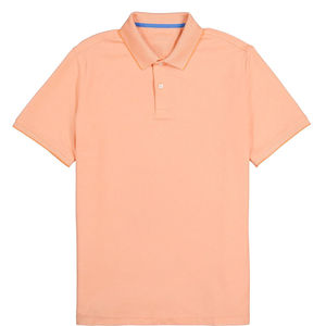 Camiseta polo color melocotón para hombre, diseño liso, manga corta, algodón transpirable, logotipo personalizado, ropa informal, suministro al por mayor, ajuste veraniego. - Product Image 2