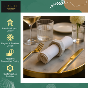 Best Handcrafted <b>Table</b> Decor High Quality White Marble Eco-Friendly Durable Luxury Wedding Napkin Rings Set at <b>Low</b> Price - Product Image 5