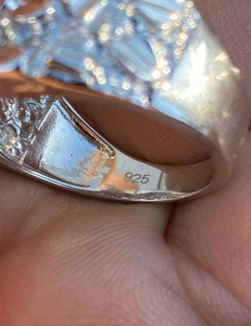 Bague de Luxe en Moissanite, Finition Or Blanc, Sertie de Pierres, Bijou Tendance Scintillant - Product Image 6