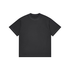 เสื้อยืดสตรีทแวร์ผู้ชายคุณภาพสูง ทรงโอเวอร์ไซส์ ผ้าคอตตอน 100% เนื้อหนา ตัดเย็บพิเศษ ดีไซน์ไหล่ตก ผ้าถัก - Product Image 1