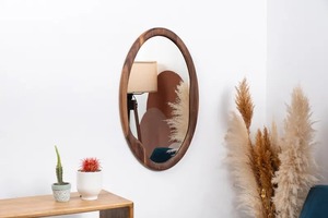 Opulent Resin Wood Wall Mirror Artistic Handcrafted Frame Mirror for Premium Interior Styling and Gifting Use - Product Image 3