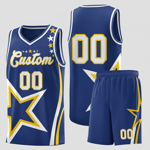 Ensemble d'uniformes de basketball à manches courtes en polyester imprimé, séchage rapide, haute qualité, avec logos personnalisés et fonction antibactérienne - Product Image 5