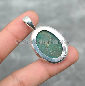 ขายดีสร้อยคอ925สีเงินแท้พร้อมจี้เทอร์ควอยซ์ - Product Image 4