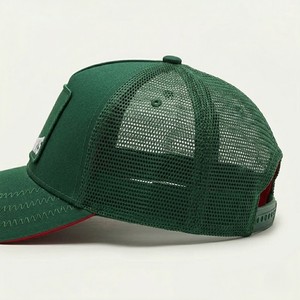 Casquette Trucker verte personnalisée avec patch brodé, casquette snapback en maille, visière incurvée réglable, couvre-chef décontracté pour activités de plein air et sportives - Product Image 2