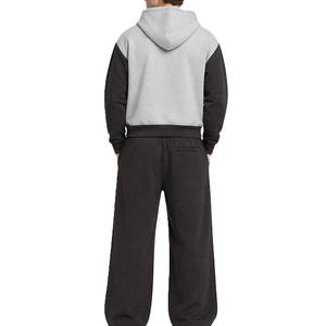 Unisex Solid Color Hooded Tracksuit <b>Set</b> Full Sleeve Drawstring Front Casual <b>Jogger</b> Pants Regular Fit Winter Wear - Product Image 3