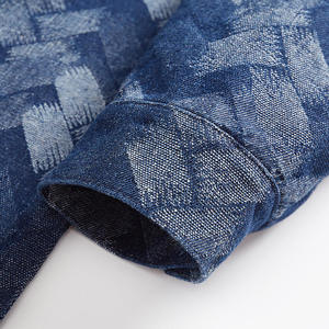 Chemise-veste en jean pour homme, imprimé géométrique, col rabattu, coupe décontractée, automne, 100 % coton tissé, style délavé - Product Image 5