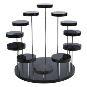Three Tier Metal Cake <b>Stand</b> With Palm <b>Tree</b> Design White Metal Plates Decorative Dessert Display For Home And Hotel Use - Product Image 4