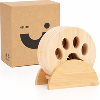 6 sous-verres en bambou avec motif de patte de chat mignon, porte-boissons classique en bois naturel pour la protection de la table, la cuisine, le bar, la voiture