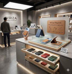 Cartera Magnética Fuerte Wriza MagSafe para Teléfono, Tarjetero de Cuero PU con Soporte y Cierre de Botón Seguro para iPhone - Product Image 3