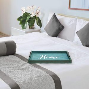 Bandeja de Servir de Madera de Diseño Exclusivo y Alta Calidad con Asa de Hierro Negra, Diseño Serigrafiado, Plato Decorativo Disponible - Product Image 3