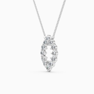 จี้เพชรทรงมาร์คีส์ 0.61 กะรัต เพชรเลี้ยงในห้องปฏิบัติการ ประดับด้วยวงแหวนเพชร  ทำจากทอง 9K สีเหลือง ขาว และสีโรสโกลด์ - Product Image 2