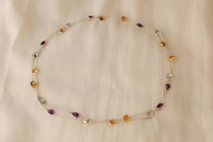 Collar TriAura Harmony con Amatista Verde y Citrino en Bisel con Cadena de Plata de Ley 925, Collar de Moda - Product Image 6