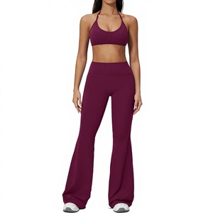 Conjunto Deportivo Premium para Mujer, 2 Piezas, Bra Deportivo y Pantalones Acampanados con Control de Abdomen, para Yoga, Gimnasio y Entrenamiento - Product Image 3