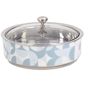 Modern Round Casserole <b>Dish</b> <b>with</b> <b>Glass</b> <b>Lid</b> Enamel Coating Dishwasher Safe for Gas and Induction Cookers - Product Image 1