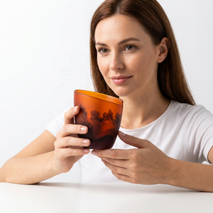 Mug à thé moderne en résine, motif logo, résistant à la chaleur, simple paroi, compatible lave-vaisselle, unisexe, pour le thé de l'après-midi, cadeau pour adultes, fait main, réutilisable - Product Image 2