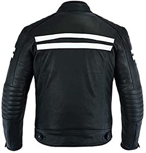 Chaqueta de Motociclista de Cuero Genuino Premium, Estilo Café Racer, Marrón Desgastado, para Hombre, de Alta Calidad, Corte Ajustado, Piel de Oveja Suave, Resistente al Viento - Product Image 2