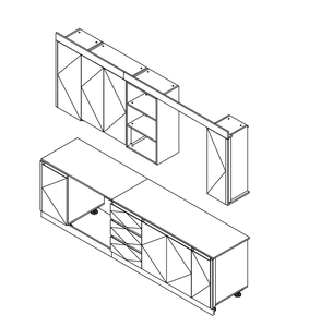 Vietnam Modern <b>Wall</b>-Mounted Kitchen <b>Cabinets</b> Durable Particle Board MDF Plywood Eco-Friendly <b>Metal</b> Handles Apartment Use 5 - Product Image 2