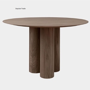 Mesa de Centro Moderna de Madera Maciza Daystar Trade con Base de Triple Pedestal para Uso en el Hogar y Hoteles - Product Image 1