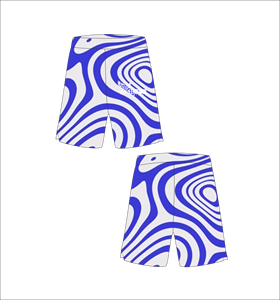 Pantalones Cortos de Baloncesto Personalizados con Patrón Ondulado Concéntrico Azul Rey y Blanco, Transpirables, de Malla, para Entrenamiento Deportivo, Ropa Urbana de Verano - Product Image 1
