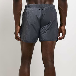 Men's Solid Color Quick Dry Sport <b>Shorts</b> <b>With</b> <b>Zip</b> <b>Pockets</b> Elastic Waist Mid Length Woven Polyester Fabric - Product Image 4