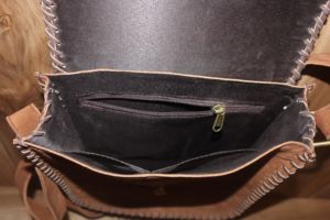 Bolso bandolera de cuero genuino, bolso de cuero estilo western, bolso de cuero con adornos florales, bolso de hombro de cuero hecho a mano, bolso con flecos estilo boho - Product Image 3