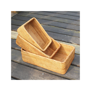 Sustainable Rattan Crafts Durable <b>Woven</b> <b>Baskets</b> Trays Modern Home Decor - Product Image 2