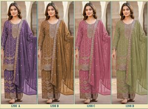 Ensemble prêt-à-porter Rangoli Crush avec dupatta, tenue ethnique brodée, ensemble Kurti Palazzo, tenue de fête pour mariage - Product Image 3