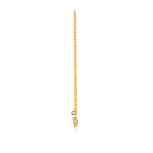 Colgante de Oro Amarillo de 18K con Diamantes y Diseño de Ojo Turco, Corte Brillante Redondo, Joyería de Lujo Moderna para Mujer, Uso Diario - Product Image 3