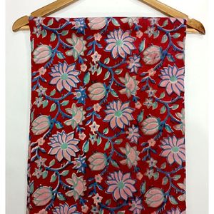 Tela de Algodón Cambray Estampada a Bloques 60x60, Tela de Algodón con Estampado Tradicional Jaipuri - Product Image 1