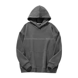 Men's <b>Vintage</b> <b>Oversized</b> Pullover Hoodie Heavyweight 100% Cotton Fleece <b>Sweatshirt</b> Embroidered Men's Hoodies <b>Sweatshirts</b> - Product Image 1