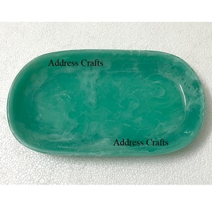 ถาดเรซิ่นตกแต่งแบบสั่งทำพิเศษ รูปทรงวงรี สำหรับวางบนเคาน์เตอร์ ใส่ผลไม้ ขนม เครื่องประดับ ถาดเรซิ่นดีไซน์เนอร์ จานเสิร์ฟอินทผลัม - Product Image 3