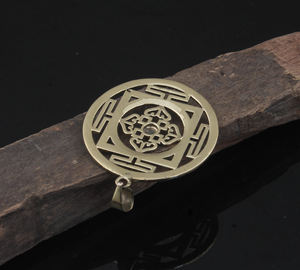 Designer Inspired Vintage Gold 925 Sterling <b>Silver</b> Victorian Style Embossed <b>Coin</b> <b>Necklace</b> Retro Matte Jewelry Bezel Setting - Product Image 6