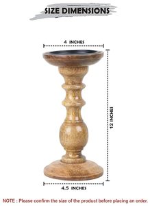 Portavelas de Madera Hecho a Mano, Rústico, Decorativo para Mesa, Decoración del Hogar - Product Image 5